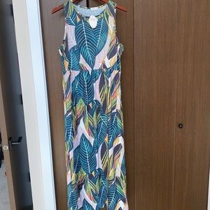 NWT Hount brand, printed maxi tank top dress, size large, has pockets
